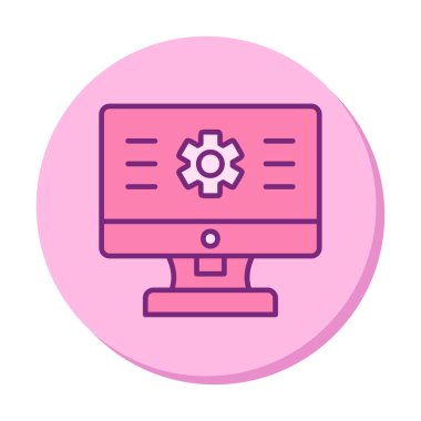 bilgisayar izleme simgesi, vektör illüstrasyonu basit tasarım