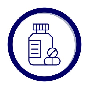 İlaç şişesi, ilaç ikonu, vektör illüstrasyonu                                         