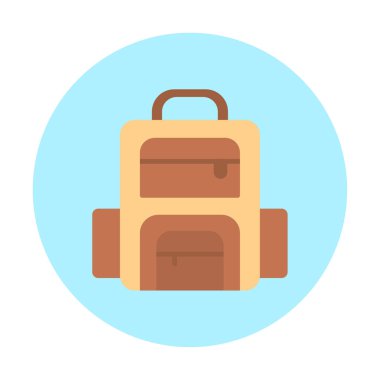 Sırt çantası ikon vektörü. Okul sırt çantası tabelası. izole edilmiş sınır sembolü çizimi