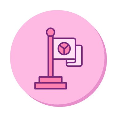 Barış bayrağı simgesi, vektör illüstrasyonu 