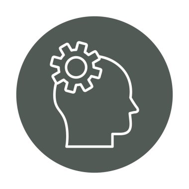 Düşünen baş simgesi, vektör çizimi basit tasarım