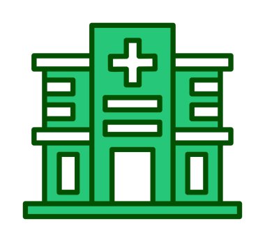 Hastane simgesi, vektör illüstrasyonu