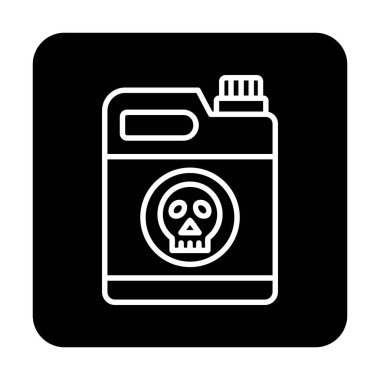 zehirli atık kutusu simgesi moda tasarım tarzında