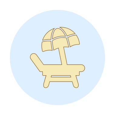Plaj Sandalyesi Web simgesi, vektör illüstrasyonu