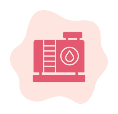 Fabrika tankı simgesi, vektör illüstrasyonu