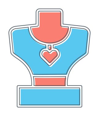 Kolye düz simgesi, vektör çizim                  