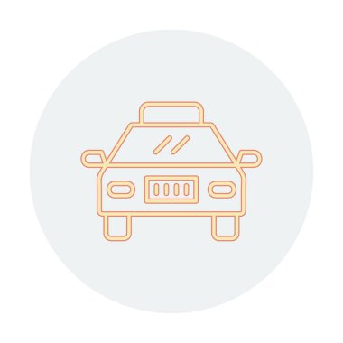 Basit taksi arabası simgesi, vektör illüstrasyonu