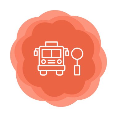 Otobüs Durağı vektör düz simgesi simgesi