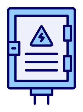 Elektrik Paneli düz simgesi, vektör illüstrasyonu                            