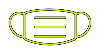 Tıbbi veya Cerrahi Yüz Maskesi. Virüs Koruma. Solunum maskesi takıyorum. Sağlık ve Coperid 19 Önleme Konsepti. Vektör İllüstrasyonu