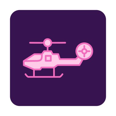 Askeri savaş helikopteri. Web simgesi basit illüstrasyon 