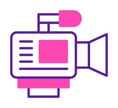 video kamera simgesi, vektör illüstrasyonu basit tasarım