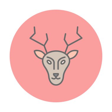 Geyik. Web simgesi basit illüstrasyon