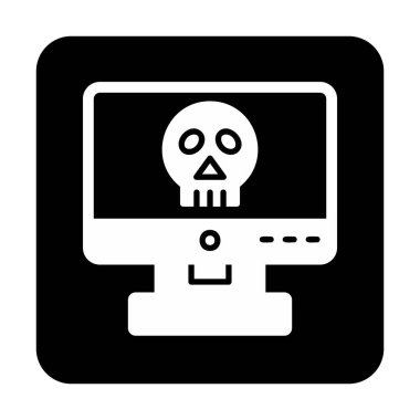 Bilgisayar korsanlığı simgesi, basit bir stil. vektör