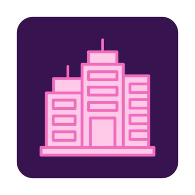Şehir binası simgesi, vektör illüstrasyonu basit tasarım