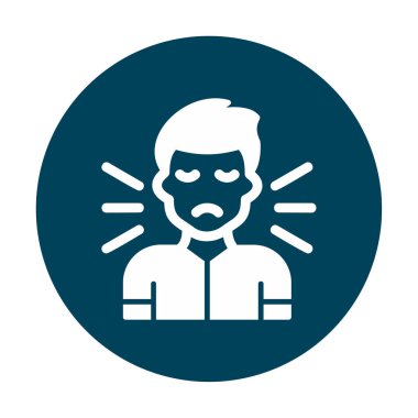 Korkmuş adam simgesi, korku konsepti, vektör illüstrasyonu