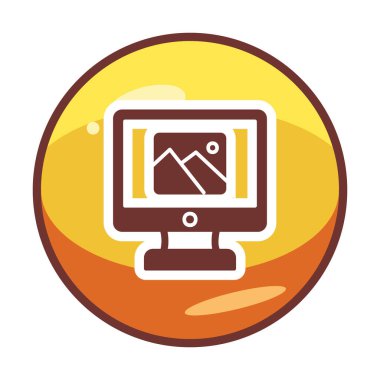 Comoputer galeri simgesi, vektör illüstrasyonu