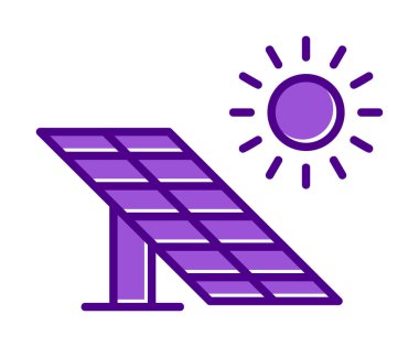 Güneş paneli ikon vektör illüstrasyonu 