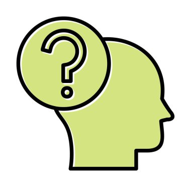 İnsan başlı soru işareti, satır biçimi simgesi 