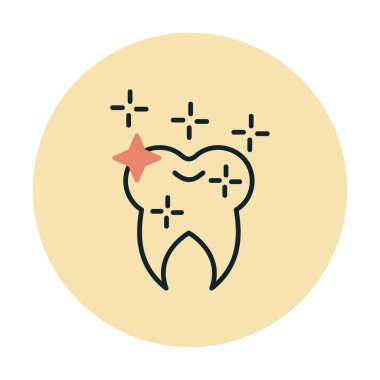 Basit Parlak Diş simgesi, vektör illüstrasyonu