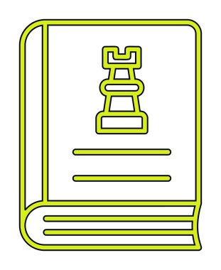 Satranç taşı simgesi, vektör illüstrasyonlu kitap