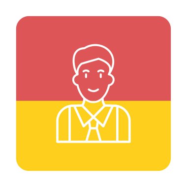 Düz Yönetici satırı simgesi. Kravatlı adam. 