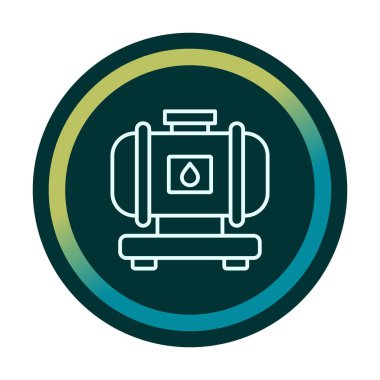 Fabrika tankı simgesi, vektör illüstrasyonu