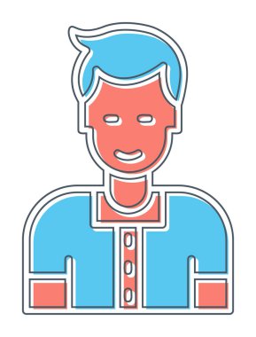 Avatar man simgesi, vektör illüstrasyonu  