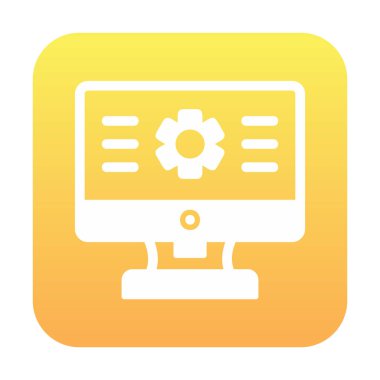 bilgisayar izleme simgesi, vektör illüstrasyonu basit tasarım