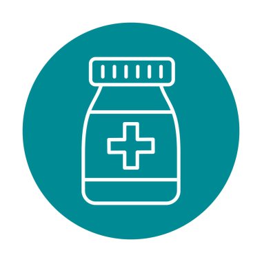 Düz tarzda ilaç şişesi simgesi 