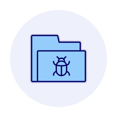 yazılım hatası simgesi, virüs konsepti, vektör illüstrasyonlu veri dizini