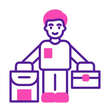 Mülteci Web simgesi, vektör illüstrasyonu 