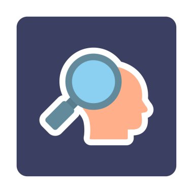 Büyüteç ikonlu insan kafası