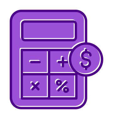 hesap makinesi düz simgesi, vektör illüstrasyonu