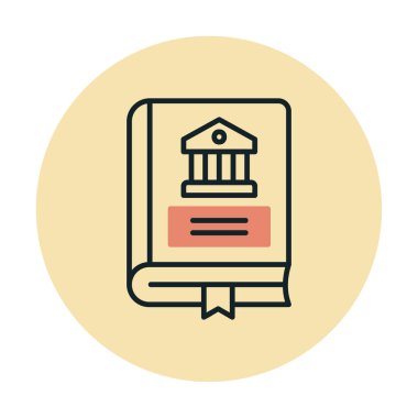 Tarih kitabı simgesinin vektör illüstrasyonu