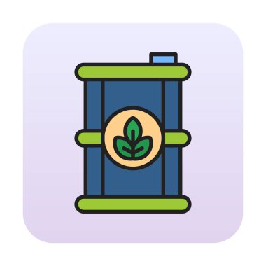 Bitki simgesi, biyoyakıt içeren taşıyıcının vektör çizimi 