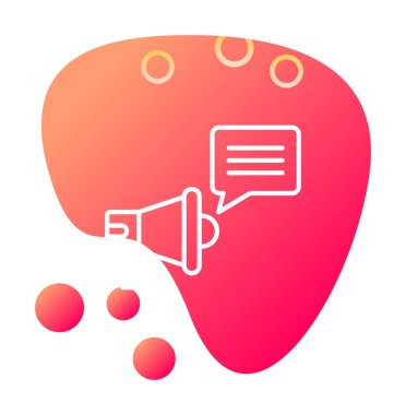 Konuşma baloncuğu vektör illüstrasyonlu megafon