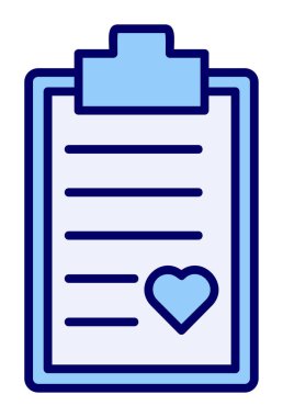 Kalp ikonu vektör illüstrasyonlu Tıbbi Rapor               