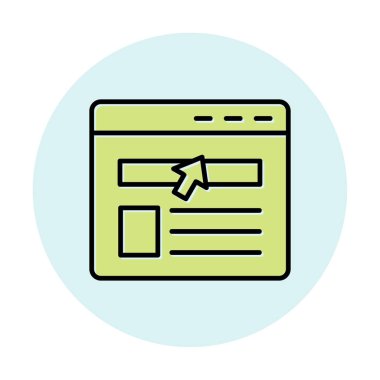 Web sayfası simgesi, vektör illüstrasyonu