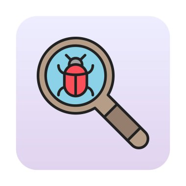 Hata vektörü illüstrasyonlu büyüteç 