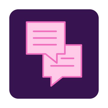 Sohbet ileti simgesi, vektör illüstrasyonu 