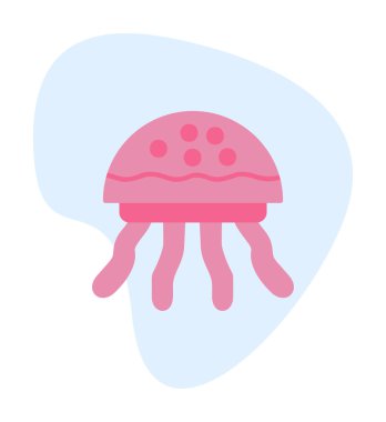 Denizanası. Web simgesi basit illüstrasyon 