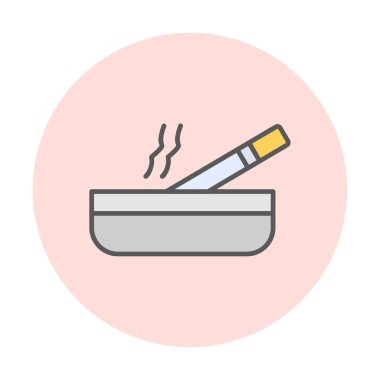 Küllük ikonu vektör illüstrasyonunda sigara