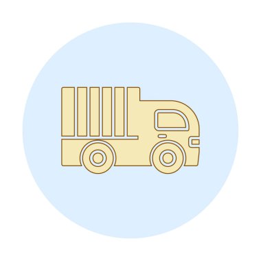 dağıtım kamyonu simgesi, vektör illüstrasyonu