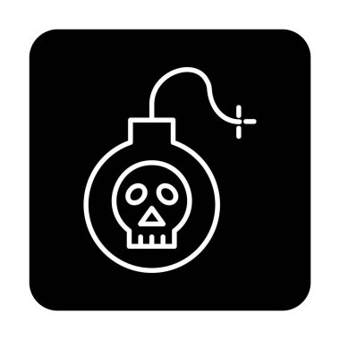 Kafatası vektör illüstrasyonlu bomba simgesi