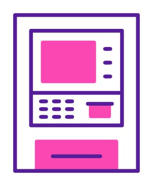 atm simge vektör illüstrasyonu 