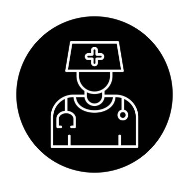 Bayan doktor simgesinin vektör çizimi
