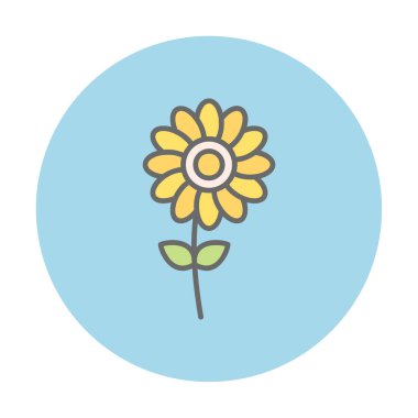 Basit çiçek ikonu vektör illüstrasyonu  