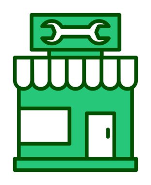 Araba Tamirhanesi ikon vektör çizimi