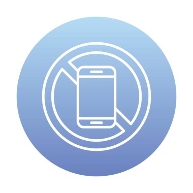Cep telefonu simgesi yok, vektör illüstrasyonu               